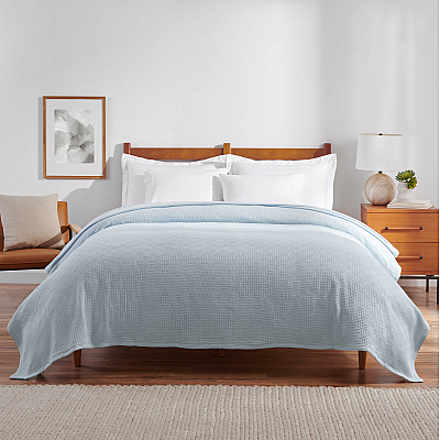 Host & Home Cotton Bed Blanket Twin Light Blue, Case Of 4 (BLKT-COT-6890-LB)
