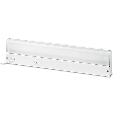 Ledu Low-Profile Under-Cabinet LED-Tube Light Fixture with (1) 9 W LED Tube, Steel Housing, 18.25" x 4" x 1.75", White (LEDL9011)