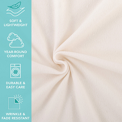 Cozy Soft Polar Fleece Throw 50x60 Ivory (case Of 24) (FLC-PLR-5060-6PK-IV)