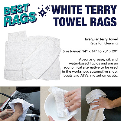 W68 Shop Towel Terry Wipers White 5lb Box (N-W68-5)