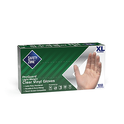 Safety Zone Vinyl Powdered 2.5 Mil Gloves Clear Xl - Case Of 1000 (GVDR-XL-HH)