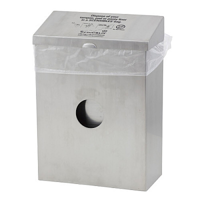HOSPECO Combination Receptacle Dispenser, Stainless Steel, 11"x8"x4", 1 Each, 10/cs (CDSS)