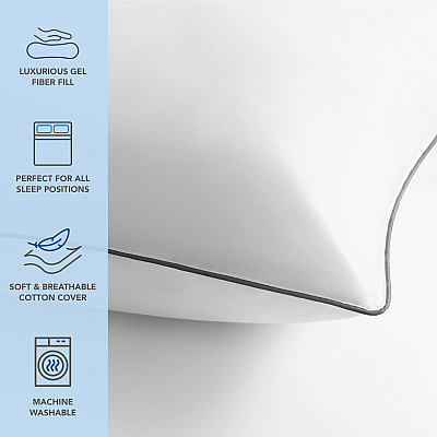 Host & Home 2 Pack Bed Pillow Queen 20x30, Case Of 8 (HH-2PK-PIL-QN)