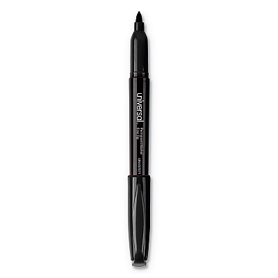 Universal Pen-Style Permanent Marker, Fine Bullet Tip, Black, Dozen (UNV07071)