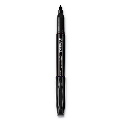 Universal Pen-Style Permanent Marker Value Pack, Fine Bullet Tip, Black, 60/Pack (UNV07074)