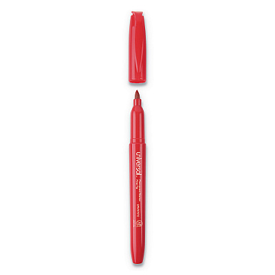 Universal Pen-Style Permanent Marker, Fine Bullet Tip, Red, Dozen (UNV07072)