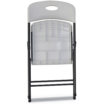 Alera Molded Resin Folding Chair, Supports Up to 225 lb, 18.19" Seat Height, White Seat, White Back, Dark Gray Base, 4/Carton (ALEFR9402)