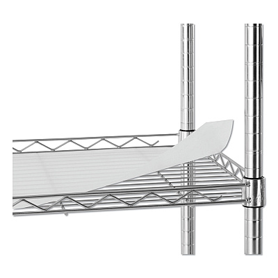 Alera Three-Shelf Wire Cart with Liners, Metal, 3 Shelves, 450 lb Capacity, 24" x 16" x 39", Silver (ALESW322416SR)