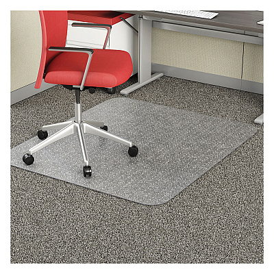 deflecto EconoMat Occasional Use Chair Mat, Low Pile Carpet, Roll, 46 x 60, Rectangle, Clear (DEFCM11442FCOM)
