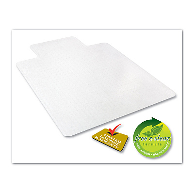 deflecto RollaMat Frequent Use Chair Mat, Med Pile Carpet, Flat, 36 x 48, Lipped, Clear (DEFCM15113)