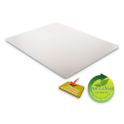 deflecto EconoMat Occasional Use Chair Mat for Low Pile Carpet, 45 x 53, Rectangular, Clear (DEFCM11242COM)