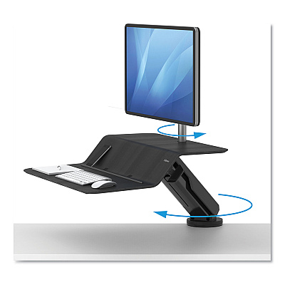 Fellowes Lotus RT Sit-Stand Workstation, 48" x 30" x 42.2" to 49.2", Black (8081501)
