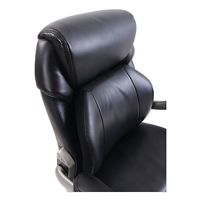 SertaPedic Cosset Mid-Back Executive Chair, Supports Up to 275 lb, 18.5" to 21.5" Seat Height, Black Seat/Back, Slate Base (SRJ48966)