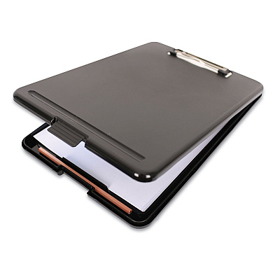 Universal Storage Clipboard, 0.5" Clip Capacity, Holds 8.5 x 11 Sheets, Black (UNV40318)