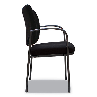 Alera IV Series Fabric Back/Seat Guest Chairs, 24.8" x 22.83" x 32.28", Black Seat, Black Back, Black Base, 2/Carton (ALEIV4317A)