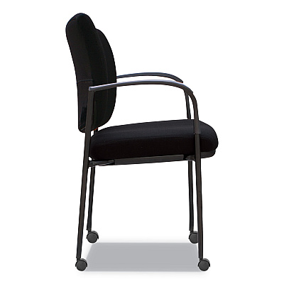 Alera IV Series Fabric Back/Seat Guest Chairs, 24.8" x 22.83" x 32.28", Black Seat, Black Back, Black Base, 2/Carton (ALEIV4317A)