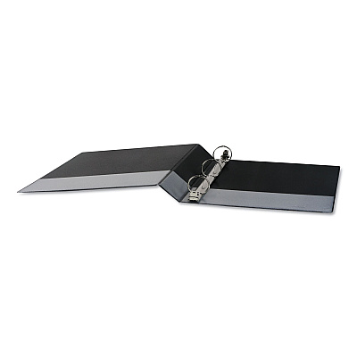 Universal Deluxe Round Ring View Binder, 3 Rings, 1.5" Capacity, 11 x 8.5, Black (UNV20721)