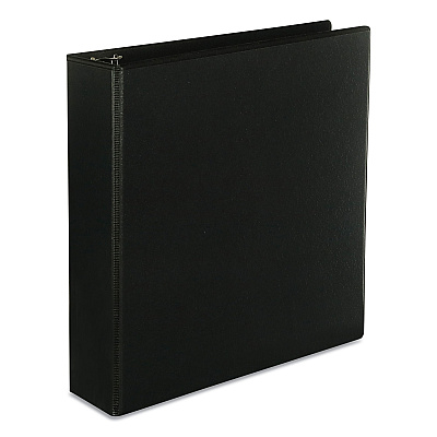 Universal Slant D-Ring View Binder, 3 Rings, 2" Capacity, 11 x 8.5, Black (UNV20745)