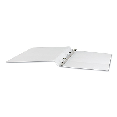 Universal Deluxe Round Ring View Binder, 3 Rings, 1" Capacity, 11 x 8.5, White (UNV20712)