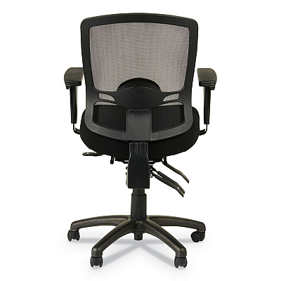 Alera Etros Series Mesh Mid-Back Petite Multifunction Chair, Supports Up to 275 lb, 17.16" to 20.86" Seat Height, Black (ALEET4017)