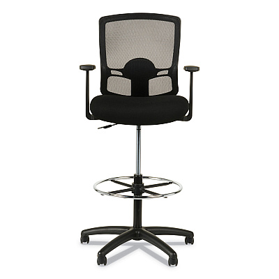 Alera Etros Series Mesh Stool, Supports Up to 275 lb, 25.19" to 35.23" Seat Height, Black (ALEET4614)