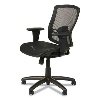 Alera Etros Series Suspension Mesh Mid-Back Synchro Tilt Chair, Supports Up to 275 lb, 15.74" to 19.68" Seat Height, Black (ALEET4218)