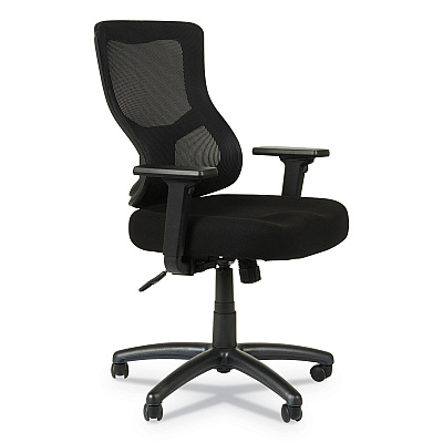 Alera Elusion II Series Mesh Mid-Back Swivel/Tilt Chair, Adjustable Arms, Supports 275lb, 17.51" to 21.06" Seat Height, Black (ALEELT4214F)