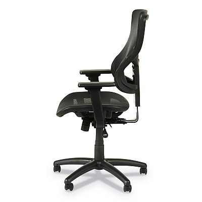 Alera Elusion II Series Suspension Mesh Mid-Back Synchro Seat Slide Chair, Supports 275 lb, 16.34" to 20.35" Seat, Black (ALEELT4218S)