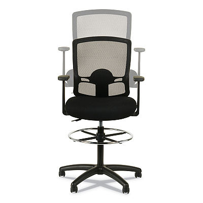 Alera Etros Series Mesh Stool, Supports Up to 275 lb, 25.19" to 35.23" Seat Height, Black (ALEET4614)