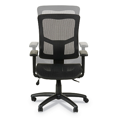 Alera Elusion II Series Suspension Mesh Mid-Back Synchro Seat Slide Chair, Supports 275 lb, 16.34" to 20.35" Seat, Black (ALEELT4218S)