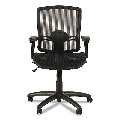 Alera Etros Series Suspension Mesh Mid-Back Synchro Tilt Chair, Supports Up to 275 lb, 15.74" to 19.68" Seat Height, Black (ALEET4218)