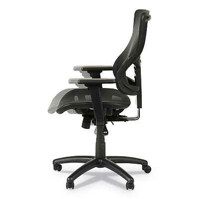 Alera Elusion II Series Suspension Mesh Mid-Back Synchro Seat Slide Chair, Supports 275 lb, 16.34" to 20.35" Seat, Black (ALEELT4218S)