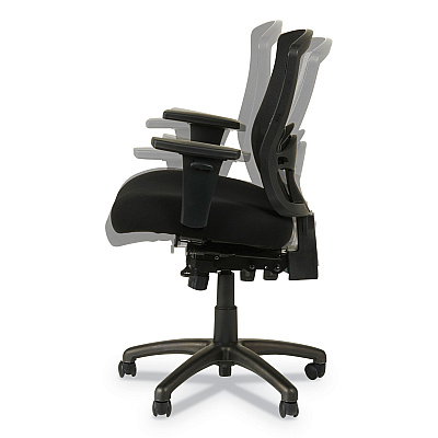 Alera Etros Series Mesh Mid-Back Petite Multifunction Chair, Supports Up to 275 lb, 17.16" to 20.86" Seat Height, Black (ALEET4017)