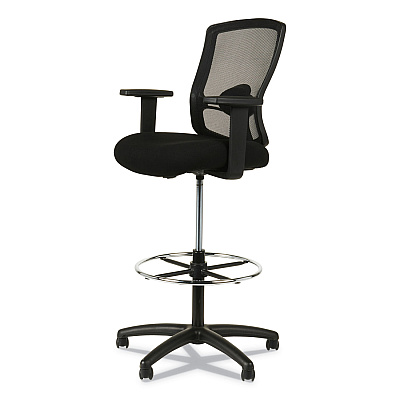 Alera Etros Series Mesh Stool, Supports Up to 275 lb, 25.19" to 35.23" Seat Height, Black (ALEET4614)