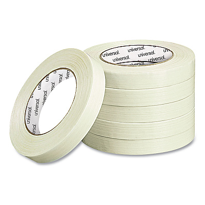 Universal 190# Medium Grade Filament Tape, 3" Core, 18 mm x 54.8 m, Clear (UNV78034)