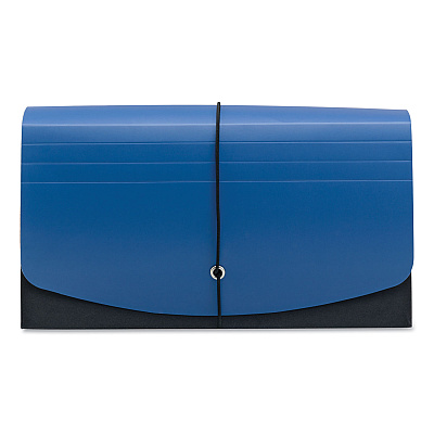 Smead Handy File with Pockets, 21 Sections, Elastic Cord Closure, 1/2-Cut Tabs, Check Size, Black/Blue (SMD70506)
