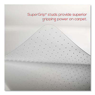 deflecto EconoMat Occasional Use Chair Mat, Low Pile Carpet, Roll, 36 x 48, Lipped, Clear (DEFCM11112COM)