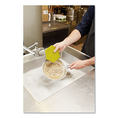 Scotch-Brite Dual Purpose Scour Pad, 5 x 5.75, Green/Yellow, 15/Carton (MMM96HEX)
