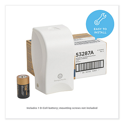 Georgia Pacific Professional ActiveAire Powered Whole-Room Freshener Dispenser, 4.38"  x 4" x 7.81'', White (GPC53287A)