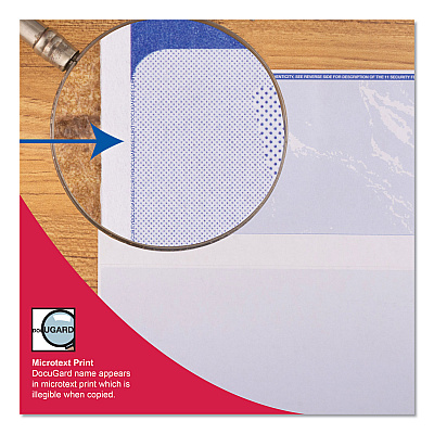 DocuGard Premier Prismatic Check, 13 Features, 8.5 x 11, Blue/Green Prismatic, 500/Ream (PRB04539RM)