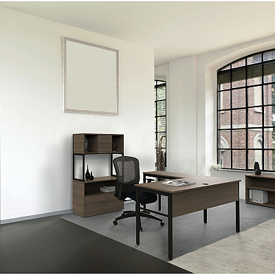 Linea Italia Urban 36" Credenza, Bottom Pedestal, 35.25w x 15.25d x 23.75h, Ash (LITUR604ASH)