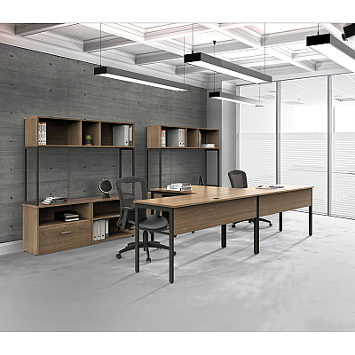 Linea Italia Urban Series Desk Workstation, 47.25" x 23.75" x 29.5", Ash (LITUR600ASH)