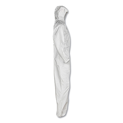 KleenGuard A20 Breathable Particle Protection Coveralls, Zipper Front, Large, White (KCC49113)