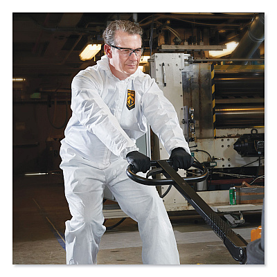 KleenGuard A20 Elastic Back and Ankle Hood and Boot Coveralls, X-Large, White, 24/Carton (KCC49124)