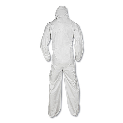 KleenGuard A20 Elastic Back and Ankle Hood and Boot Coveralls, X-Large, White, 24/Carton (KCC49124)
