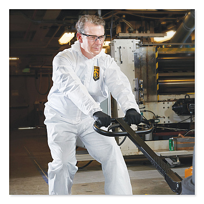 KleenGuard A40 Elastic-Cuff, Ankle, Hood and Boot Coveralls, 3X-Large, White, 25/Carton (KCC44336)