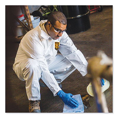 KleenGuard A30 Elastic-Back and Cuff Coveralls, Large, White, 25/Carton (KCC46103)