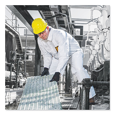 KleenGuard A30 Elastic-Back and Cuff Coveralls, 2X-Large, White, 25/Carton (KCC46105)