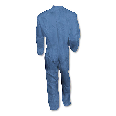 KleenGuard A60 Elastic-Cuff, Ankle and Back Coveralls, Large, Blue, 24/Carton (KCC45003)