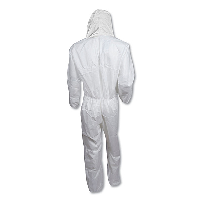 KleenGuard A20 Breathable Particle Protection Coveralls, Zipper Front, Large, White (KCC49113)